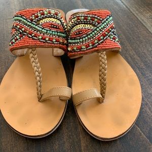 Adorable beaded Thong sandals
